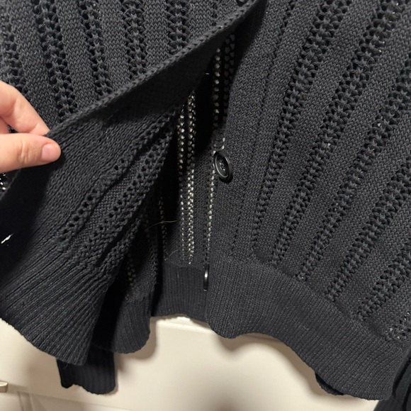 a new day Women's Black Open-Knit Cardigan - Picture 4 of 5
